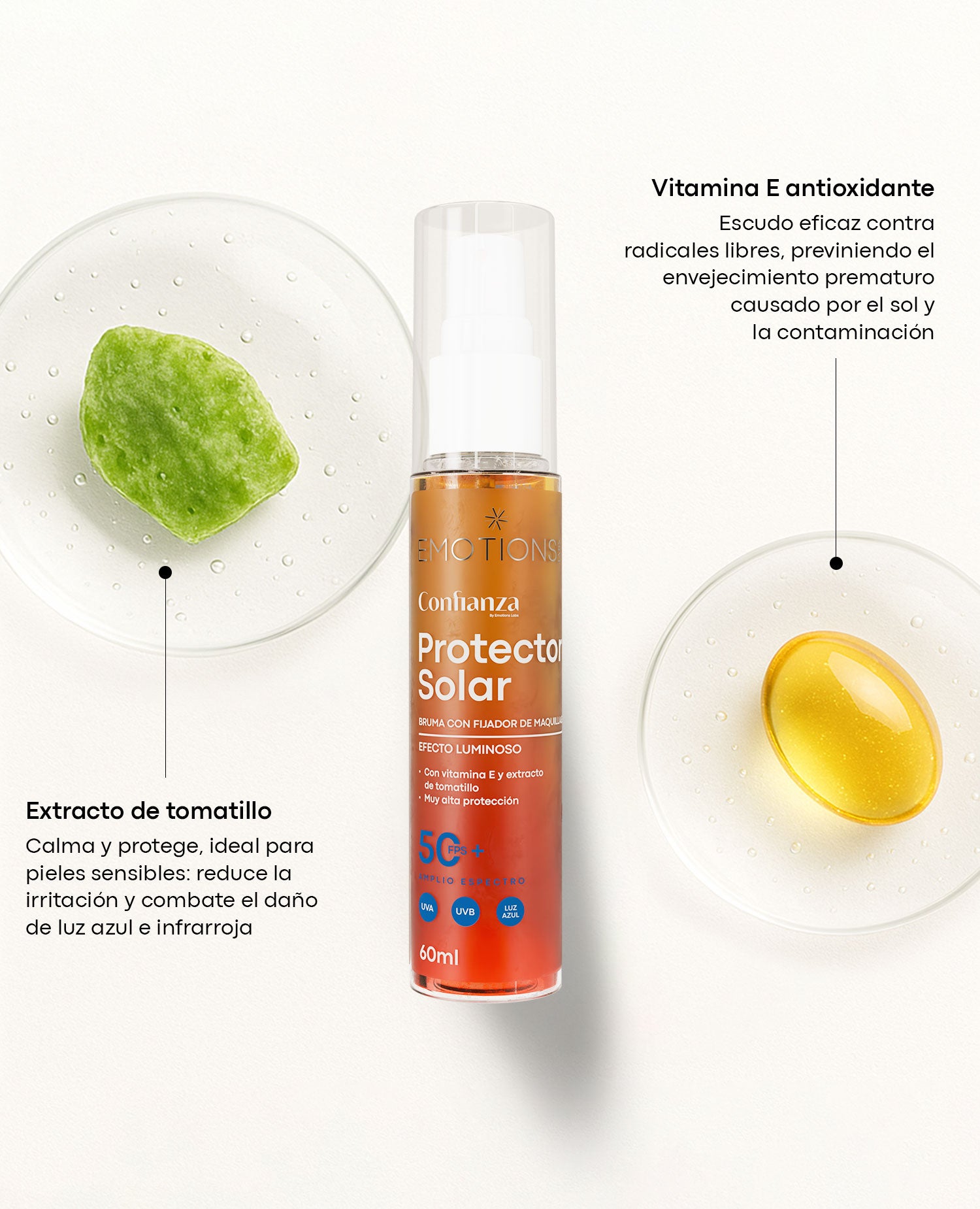 PROTECTOR SOLAR EN BRUMA CONFIANZA FPS 50+ 60 ML